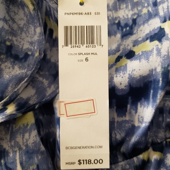 BCBGeneration Splash Multi Dress NWT Sz 6 - Picture 5 of 5